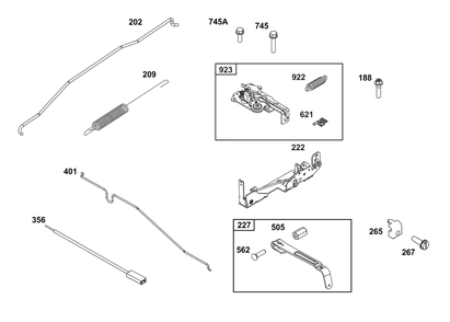 Controls Group Diagram and Parts List for 123P02-0072-F1 100000 - 19Z999 Briggs and Stratton Engine